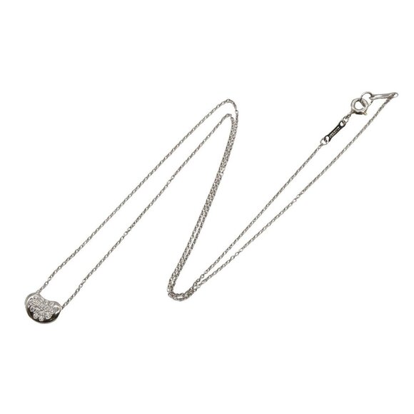 TIFFANY Silver Diamond Bean Necklace - Picture 4 of 8